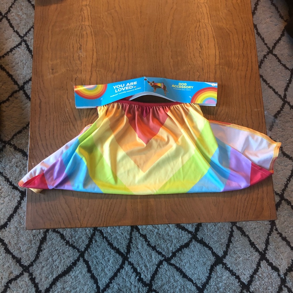 Rainbow pride dog cape